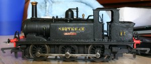 Hornby Terrier W11 Newport with Golden Arrow extended bunker - SR black - brass nameplates