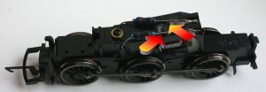 Hornby - standard 0-6-0 chassis type 7 motor - DCC fitting guide - class 08, J13, J52, J83, Jinty, GWR 2721, 57xx, Duck, Diesel, LBSCR E2, Thomas the Tank Engine - Step 4