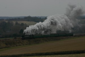 2013 Great Spring Steam Gala - Watercress Line - Approaching Ropley - Unrebuilt West Country class - 34007 Wadebridge