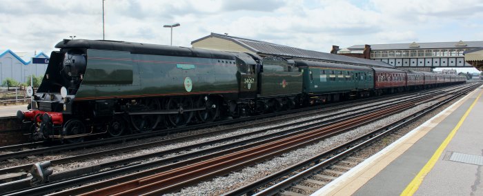 2013 - Mainline Bath and Bristol - Eastleigh - UnrebuiltBattle of Britain class - 34067 Tangmere