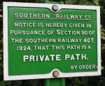 2013 - Watercress Line - Ropley - Southern Railway - Private Path Notice