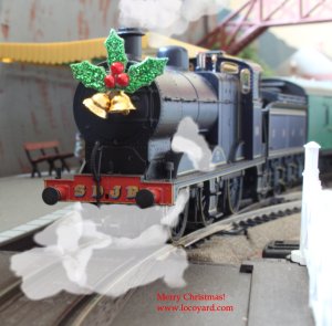 Complete with Holly and Bell's, Bachmann 4F 0-6-0 58 has returned from Lapland to haul passenger services.  At Santa's request, a much more powerful locomotive will be hauling the next batch of presents bound for Lapland...