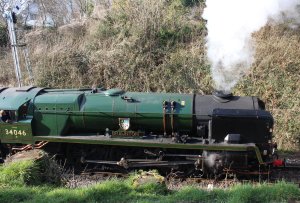 2014 - Watercress Line - Spring Steam Gala - Medstead & Four Marks - rebuilt West Country class - 34046 Braunton