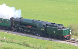 2014 - Swanage Railway - Corfe Castle - Rebuilt West Country class - 34028 Eddystone