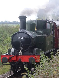 2014 Autumn Steam Gala Watercress Line - Approaching Ropley - Ex-GWR 14xx Class 1450 and Autocoach W238W