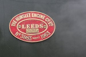 Nov 2014 Peak Rail Rowsley South - Hunslet Austerity 0-6-0ST Lord Phil number plate