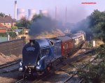 4468 Mallard in steam at Water Orton 4th October 1986