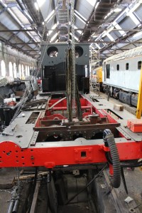 Spa Valley Railway Tunbridge Wells West 75F - August 2015 (15) Ex-LBSCR A1X Terrier class 32650 Sutton frames