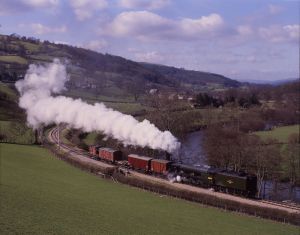 Llangollen Railway - 1994 60103 Flying Scotsman with freight by late Basil Roberts