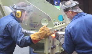 CP 119 Eastleigh Works March 2016 - Merchant Navy class 35005 Canadian Pacific - Riveting