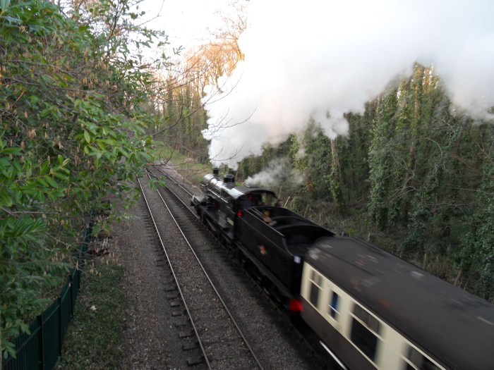 S&D 7F 53808 storms out of Bishops Lydeard.