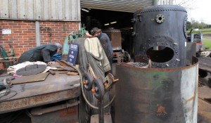 Kent and East Sussex Railway Rolvenden tour 2016 (17) crane boiler
