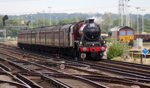 49th Commemoration of The End of Southern Steam 9th July 2016 Railway Touring Company West Coast Eastleigh (01) No. 45699 Ex-LMS BR Crimson Stanier Jubilee 6P class 45699 Galatea